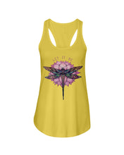 Load image into Gallery viewer, Let It Be Dragonfly Lotus Ladies Flowy Tank
