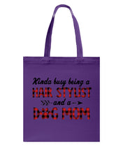 Load image into Gallery viewer, Hair Stylist And Dog Mom Gift For Dog Lovers Funny T-Shirt Basketweave Tote Bag