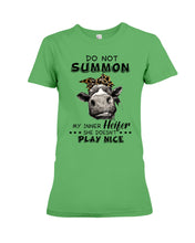 Load image into Gallery viewer, My Inner Heifer Doesn&#39;t Play Nice Funny Quote T-Shirt Ladies Tee