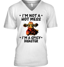 Load image into Gallery viewer, Heifer Not A Hot Mess Spicy Disaster Funny Quote Tee Guys V-Neck