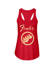 Load image into Gallery viewer, Guitar Lovers Fender Black T-Shirt Ladies Flowy Tank