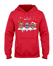 Load image into Gallery viewer, Merry Christmas Three Skulls Christmas T-Shirt Gift Hoodie