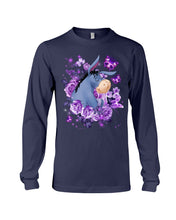Load image into Gallery viewer, Donkey Loves Purple Flowers Custom T-Shirt Unisex Long Sleeve