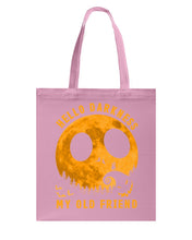 Load image into Gallery viewer, Darkness My Old Friend Halloween T-Shirt Basketweave Tote Bag
