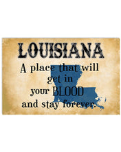 Load image into Gallery viewer, Louisiana A Place That Will Get In Your Blood Vertical Poster