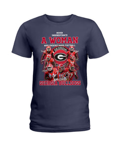 A Woman Loves Georgia Bulldogs Custom Tee Ladies Tee