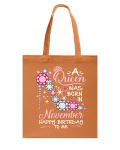 Happy Birthdat To November Queen T-Shirt Basketweave Tote Bag