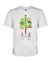 Load image into Gallery viewer, Merry Christmas Funny Dancing Skeleton Guys V-Neck