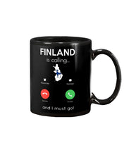 Load image into Gallery viewer, Finland Is Calling Funny Elf Christmas T-Shirt Mug
