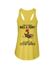 Load image into Gallery viewer, Chicken Roll A Joint Funny Quote T-Shirt For Friends Family Ladies Flowy Tank