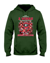 Load image into Gallery viewer, A Woman Loves Georgia Bulldogs Custom Tee Hoodie