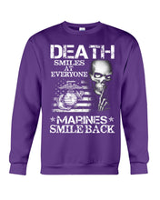 Load image into Gallery viewer, Death Smiles At Every Marines Smile Back Sweatshirt
