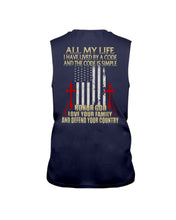 Load image into Gallery viewer, Lived By A Code Back Side T-Shirt Unisex Long Sleeve
