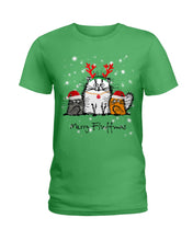 Load image into Gallery viewer, Merry Fluffmas Cute Cats Gift For Cat Lovers Ladies Tee