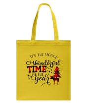 Load image into Gallery viewer, Funny Moose Wonderful Time Christmas Gift For Family Basketweave Tote Bag