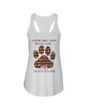 Load image into Gallery viewer, A Woman Cannot Survive On Books Alone T-Shirt Ladies Flowy Tank