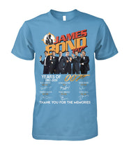 Load image into Gallery viewer, James Bond Anniversary Autograph 1962-2020 T-Shirt Guys Tee