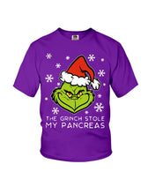 Load image into Gallery viewer, The Grinch Stole My Pancreas Youth Tee