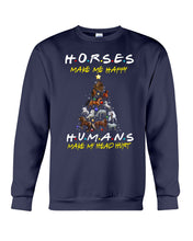Load image into Gallery viewer, Horses Make Me Happy Christmas Tree Gift For Horse Lovers Sweatshirt
