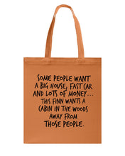 Load image into Gallery viewer, Finn Wants A Cabin In The Woods Away From Those People Basketweave Tote Bag