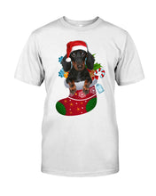 Load image into Gallery viewer, Dachshund In A Sock Christmas Cute Gift For Dachshunds Lovers Guys Tee