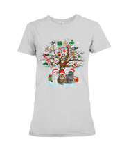 Load image into Gallery viewer, Christmas Tree Cat Lovers Cute Funny T-Shirt Ladies Tee