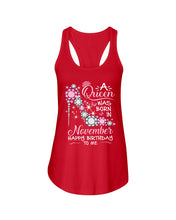 Load image into Gallery viewer, Happy Birthdat To November Queen T-Shirt Ladies Flowy Tank