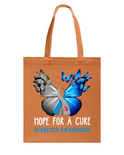 Load image into Gallery viewer, Hope For Cure Diabetes Awareness Basketweave Tote Bag
