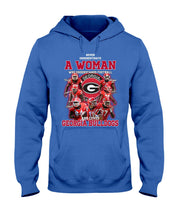 Load image into Gallery viewer, A Woman Loves Georgia Bulldogs Custom Tee Hoodie