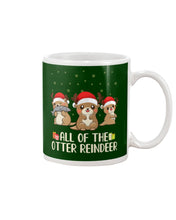 Load image into Gallery viewer, Merry Ottermas All Of The Otter Reindeer Black T-Shirt Mug