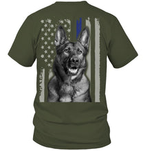 Load image into Gallery viewer, German Shepherd American Flag Veteran Brave Dog Guys Tee
