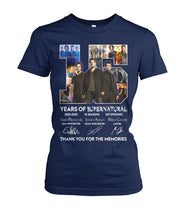Load image into Gallery viewer, Supernatural 15 Years Anniversary Gift For Fan Black T-Shirt Ladies Tee
