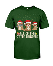 Load image into Gallery viewer, Merry Ottermas All Of The Otter Reindeer Black T-Shirt Guys Tee