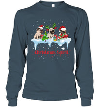 Load image into Gallery viewer, Pug Christmas Gift Black T-Shirt Unisex Long Sleeve