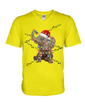 Load image into Gallery viewer, Elephant Color Light Christmas Gift Tee Guys V-Neck