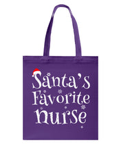 Load image into Gallery viewer, Santa's Favorite Nurse Basketweave Tote Bag