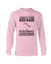 Load image into Gallery viewer, Redhead Unicorn Gift For Fans Funny T-Shirt Unisex Long Sleeve
