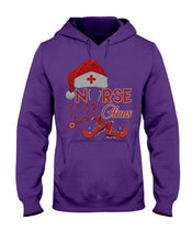 Load image into Gallery viewer, Merry Christmas Nurse Claus Black T-Shirt Hoodie