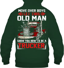 Load image into Gallery viewer, Old Trucker Move Over Boys Black T-Shirt Hoodie