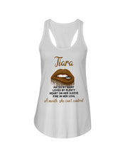 Load image into Gallery viewer, Tiara A Mouth She Can't Control Quote Name T-Shirt Ladies Flowy Tank