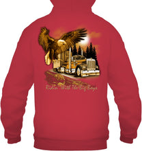 Load image into Gallery viewer, Riding With The Big Boys Nightlife City Black T-Shirt Hoodie