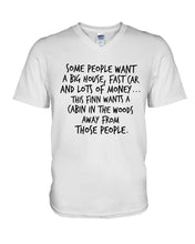 Load image into Gallery viewer, Finn Wants A Cabin In The Woods Away From Those People Guys V-Neck