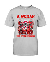 Load image into Gallery viewer, Woman Loves Ohio States Buckeyes American Football Ncaa 2019 T-Shirt Guys Tee