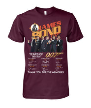 Load image into Gallery viewer, James Bond Anniversary Autograph 1962-2020 T-Shirt Guys Tee