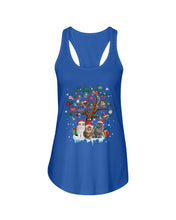Load image into Gallery viewer, Christmas Tree Cat Lovers Cute Funny T-Shirt Ladies Flowy Tank