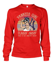 Load image into Gallery viewer, Yankees Girl Classy Sassy Funny Gift T-Shirt Unisex Long Sleeve