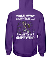 Load image into Gallery viewer, Grumpy Old Man Anger Issue For Stupid People Black T-Shirt Hoodie