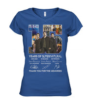 Load image into Gallery viewer, Supernatural 15 Years Anniversary Gift For Fan Black T-Shirt Ladies V-Neck