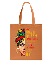 Load image into Gallery viewer, January Queen 3 Sides Horoscopes T-Shirt Basketweave Tote Bag