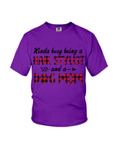 Load image into Gallery viewer, Hair Stylist And Dog Mom Gift For Dog Lovers Funny T-Shirt Youth Tee